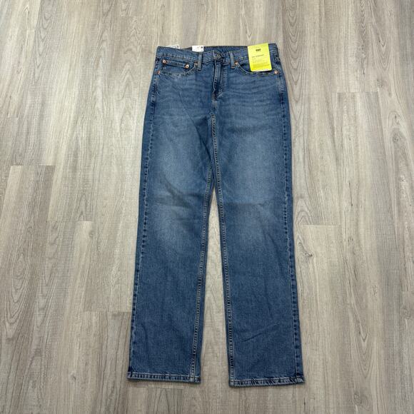 Levis 514 Straight Fit Jeans Men's 32x34 Blue Denim Straight Leg Stretch NEW NWT - Picture 1 of 12